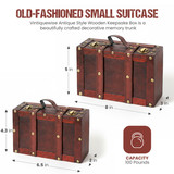 Old Style Suitcase With Straps-Set of 2 - Quickway Imports Inc