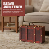 Old Style Suitcase With Straps-Set of 2 - Quickway Imports Inc