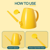 Gardenised Modern Plastic Watering Can with Detachable Long Narrow Spout and Sprinkler Head for Indoor Plants, Designed for Controlled Pouring and Easy Handling, 1.8 liter Capacity