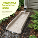 Gardenised Rain Gutter Downspout Splash Block Splash Guard Drain Tray Rainwater Runoff Diverter Channel for Foundation Drainage and Water Flow Management in Yard Lawn & Landscape Settings, Set of 2