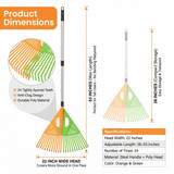 Gardenised Extendable Long-Handle Leaf Grabber Rake Broom for Leaves Grass and Yard Debris Perfect for Routine Garden Cleanup and Daily Outdoor Maintenance