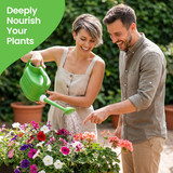 Gardenised Plastic Watering Can with Long Spout and Dual Handle Design, 1-Gallon Capacity for Indoor & Outdoor Plant Care, Lawn Maintenance and Yard Gardening, Green