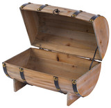 Wooden Barrel Treasure Chest