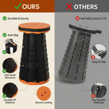 Gardenised Collapsible Stool, Telescopic Adjustable Round Seat for Picnic Camping Fishing Hiking Travel and Outdoor Events with Compact Cylindrical Extendable Design