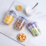 Basicwise 480ml Airtight Cereal Storage Container with Separate Topping Cup Leak-Resistant Clip-Lock Lid Stackable Snack & Yogurt Cup for On-the-Go Breakfast Travel School Office & Daily Use