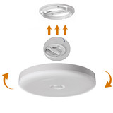 Modern White Round 12 Inch Motion Sensor LED Indoor Ceiling Light Flush Mount Fixture 6500K Daylight, 1800lm 18W Energy Efficient with Adjustable Beam Angle for Living Room, Bedroom, Bathroom