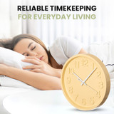 Clockswise 12-Inch Modern Minimalist Round Plastic Wall Clock Bold Arabic Numerals Analog Display Step Movement Easy-to-Read Timepiece for Living Room Kitchen Office Bedroom Wall Decor