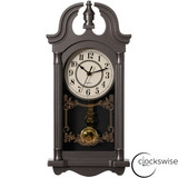 Clockswise Decorative Grandfather-Style Wall Clock Vintage-Inspired Design Realistic Wood-Grain Texture Distressed Finish Battery-Operated for Home Office Living Room Kitchen Entryway