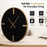 Clockswise 32" Modern Minimalist Crafted Wall Clock Structured Metal Frame Circular Design & Refined Clean Analog Display Step Movement Mechanism and Balanced Proportions for Contemporary Interiors