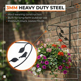 Gardenized Decorative Scroll-Design Metal Wall Bracket for Hanging Bird Feeders Wind Chimes Lanterns and Flower Pots Ideal for Indoor & Outdoor Patio Garden Porch or Balcony Decor