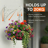 Gardenized Decorative Scroll-Design Metal Wall Bracket for Hanging Bird Feeders Wind Chimes Lanterns and Flower Pots Ideal for Indoor & Outdoor Patio Garden Porch or Balcony Decor