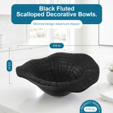 Uniquewise Round Decorative Plates Black Finish Resin Accent for Table Countertop Console Shelf Kitchen Display Centerpiece for Living Room Entryway and Home Decor