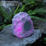 Gardenised Outdoor Rechargeable Speaker with Multi-Color LED Light Decorative Audio System for Patio Lawn Yard Backyard Garden and Landscape Use