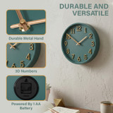 Clockswise 11" Modern Minimalist Round Wall Clock Analog Display Step Movement Mechanism Easy-to-Read Timepiece for Living Room Kitchen Office or Bedroom Wall Decor