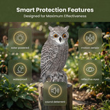 Gardenised Horned Owl Decoy - Bird Deterrent Scarecrow, Fake Owl for Garden, Patio, Yard, Lawn, Outdoor Display - Halloween Decoration for Trees, Fences & Landscape