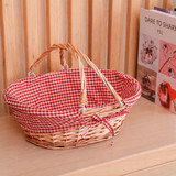 Oval Willow Basket with Double Drop Down Handles