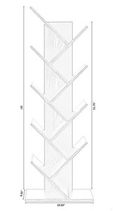 Wooden 9-Shelf Tree Magazine CD Storage Bookcase