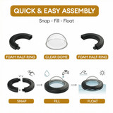 Gardenised Floating Koi Pond Viewing Dome – Clear Acrylic Fish Viewing Bubble with Stable Ring Base, Decorative Pond Accent for Close-Up Fish Interaction and Viewing