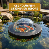 Gardenised Floating Koi Pond Viewing Dome – Clear Acrylic Fish Viewing Bubble with Stable Ring Base, Decorative Pond Accent for Close-Up Fish Interaction and Viewing
