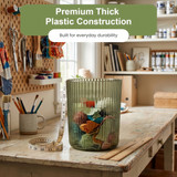 Basicwise Modern Plastic Waste Bin, Small Trash Can for Home Office