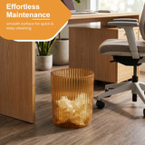 Basicwise Modern Plastic Waste Bin, Small Trash Can for Home Office