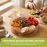 Basicwise 5-Compartment Serving Tray for Dried Fruits, Nuts, Candy &  Snacks
