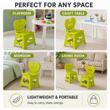Basicwise Foldable Plastic Chair Set of 2 Collapsible Multi-Purpose Space-Saving Portable Stool for Indoor & Outdoor Use Playroom Kitchen Patio Garden Camping Picnic Events and Small Spaces