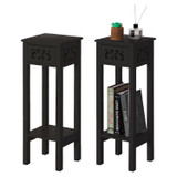 Acacia Wood Slim Bedside Table with Minimalist Design and Space-Saving Functionality, Wood Drawer and Open Shelf Side Table