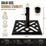 Outdoor Patio Cast Iron Umbrella Base Holder Stand