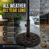 Outdoor Patio Cast Iron Umbrella Base Holder Stand