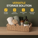 Wickerwise Toilet Paper Storage Basket for Bathroom Countertops