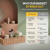 Wickerwise Toilet Paper Storage Basket for Bathroom Countertops