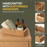 Wickerwise Toilet Paper Storage Basket for Bathroom Countertops