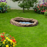 Faux Rock Fiberglass Garden Decorative Water Pond, Sandstone Outdoor Patio Waterfall Pond