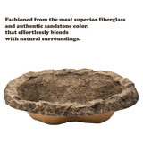 Faux Rock Fiberglass Garden Decorative Water Pond, Sandstone Outdoor Patio Waterfall Pond