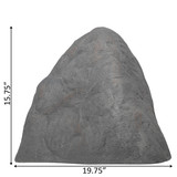 Decorative Outdoor Weather-Resistant Artistic Artificial Faux Stone Rock, Garden Patio Granite Grey Fiberglass Stone