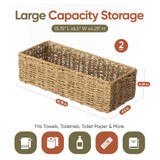 Wickerwise Set of 2 Handwoven Decorative Seagrass Storage Baskets