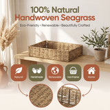 Wickerwise Set of 2 Handwoven Decorative Seagrass Storage Baskets