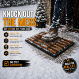 Gardenised Shoe and Boot Scraper Mat with Tray Coir Bristles Built-In Wire Brush and Non-Slip Rubber Base for Mud Dirt and Debris Removal at Entryway Patio Porch Worksite and Garage Entrance, 18x30"