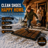 Gardenised Shoe and Boot Scraper Mat with Tray Coir Bristles Built-In Wire Brush and Non-Slip Rubber Base for Mud Dirt and Debris Removal at Entryway Patio Porch Worksite and Garage Entrance, 18x30"