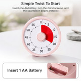 Clockswise 60-Minute Classroom Countdown Study Timer for Kids & Adults