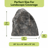 Gardenised Artificial Rock Cover – Weather-Resistant Fiberglass Garden Landscape Utility Concealer for Valves, Pumps, Irrigation Systems, Septic Covers, and Outdoor Equipment, Slate Gray Finish