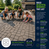 Decorative Pavement Mold Cement Form Stamp Walkway Maker Patio Stepping Stone Pavers Reusable Pathway Mould, 2 Pack