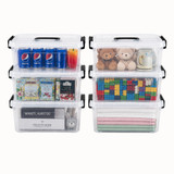 Basicwise Clear Plastic Storage Bins for Home Organization