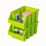 Basicwise Stackable Easy-Access Plastic Storage Organizer Basket