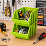 Basicwise Stackable Easy-Access Plastic Storage Organizer Basket