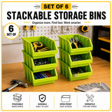 Basicwise Stackable Easy-Access Plastic Storage Organizer Basket