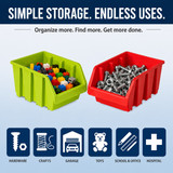 Basicwise Stackable Easy-Access Plastic Storage Organizer Basket
