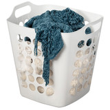 Flexible Plastic Carry Laundry Basket Holder Square Storage Hamper with Side Handles