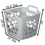 Flexible Plastic Carry Laundry Basket Holder Square Storage Hamper with Side Handles